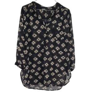 CALS Geometric Print Blouse Womens Womens Size Large L